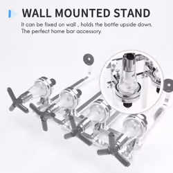 2X 4 Bottle Stand Optic Dispenser Drinks Wine Spirits Steel Bar