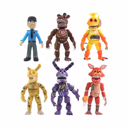 6pcs FNAF Five Nights At Freddy's Light Up Action Figures Face-changing Toys
