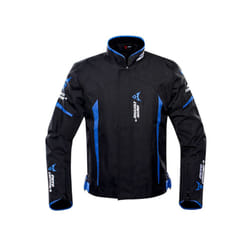 Waterproof Motorcycle Jacket Moto Jacket +Pants Riding Racing Motorbike Clothing Moto Suit for 4 Season - 1702-Blue Jacket, L