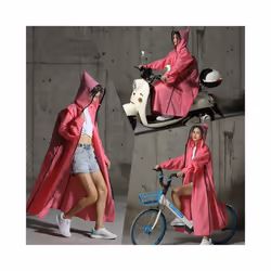 Hooded Rain Poncho Waterproof Windbreaker Women Raincoat Men Black Rain Clothes Covers EVA Rain Jacket Coats Motorcycle Rainw ...