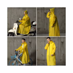 Hooded Rain Poncho Waterproof Windbreaker Women Raincoat Men Black Rain Clothes Covers EVA Rain Jacket Coats Motorcycle Rainw ...