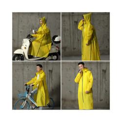 Hooded Rain Poncho Waterproof Windbreaker Women Raincoat Men Black Rain Clothes Covers EVA Rain Jacket Coats Motorcycle Rainwear - Yellow, XXL
