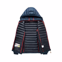 Winter Men Hooded Jacket Men Warm Thick Waterproof Parkas Jacket Coat Autumn Mens Fashion Casual Brand Windproof Jacket Male - Blue, L