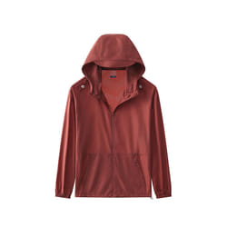 Summer Men Skin Coats Ultr-Light Outdoor Sun Protection UPF40+ UV Proof Casual Thin Jacket Hooded Sunbreaker Solid Clothing - Brown, Asian XL