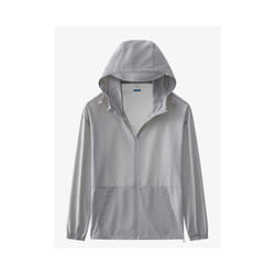 Summer Men Skin Coats Ultr-Light Outdoor Sun Protection UPF40+ UV Proof Casual Thin Jacket Hooded Sunbreaker Solid Clothing - GRAY, Asian 5XL