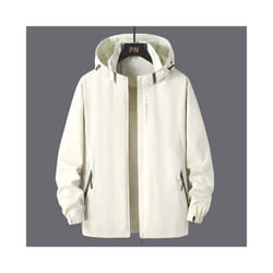 ) New Hiking Jackets Mens Waterproof Clothes Reflective Windbreaker Hunting Camping Trekking Jackets Outdoor Windproof Coats Ma - Beige, 4XL (84kg-92kg