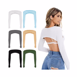 One Piece Long Sleeved Ladies Top Cropped Cape Arm Cover Sunscreen Long Sleeve Cardigan Women Plain Shrug Sport Arm Sleeve - Blue
