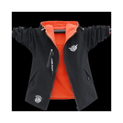 Autumn Children's Clothes Double-sided Wear Jacket Fleece Coat Boy Waterproof Windproof Children Outerwear Sport Jacket For Boys - Black, 8T