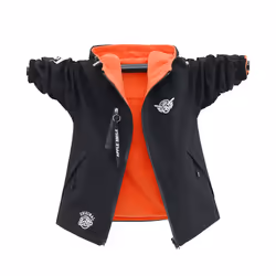 Autumn Children's Clothes Double-sided Wear Jacket Fleece Coat Boy Waterproof Windproof Children Outerwear Sport Jacket For Boys - Black, 13T