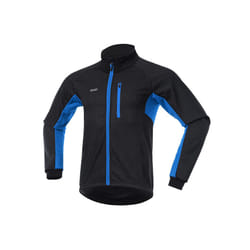 Winter Cycling Jacket Men Thermal Fleece Cycling Jacket Windproof Waterproof Warm Bicycle MTB Mountain Bike Clothing - Blue, L