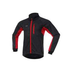Winter Cycling Jacket Men Thermal Fleece Cycling Jacket Windproof Waterproof Warm Bicycle MTB Mountain Bike Clothing - Red, XXL
