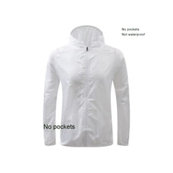 Outdoor Running Camping Hiking Bike Sport Jacket Sun-Protect Ultralight Waterproof Dark Stria Rain Women Men Coat - Ivory, Asian size XXL