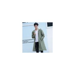 Hood Long Raincoat Women Men Waterproof Stylish Rain Coat Jacket Luxury Elegant Plus Sizes - army green, L
