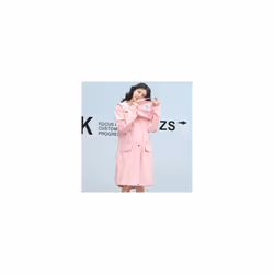 Hood Long Raincoat Women Men Waterproof Stylish Rain Coat Jacket Luxury Elegant Plus Sizes - Pink, XL