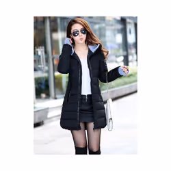 Autumn Winter Clothes Women Down Cotton Fashion Ladies Hooded Coat Female Mediulong Thickening Waterproof Slim Casual Jacket ...