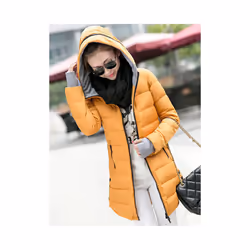 Autumn Winter Clothes Women Down Cotton Fashion Ladies Hooded Coat Female Mediulong Thickening Waterproof Slim Casual Jacket  ...