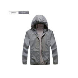 Camping Rain Jacket Men Women Waterproof Sun Protection Clothing Fishing Hunting Clothes Quick Dry Skin Windbreaker With Pocket - Unisex-Gray, 4XL