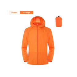Camping Rain Jacket Men Women Waterproof Sun Protection Clothing Fishing Hunting Clothes Quick Dry Skin Windbreaker With Pocket - Unisex-Orange, 4XL