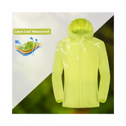 Camping Rain Jacket Men Women Waterproof Sun Protection Clothing Fishing Hunting Clothes Quick Dry Skin Windbreaker With Pocket - Unisex-Pink, 4XL