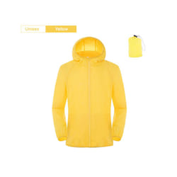 Camping Rain Jacket Men Women Waterproof Sun Protection Clothing Fishing Hunting Clothes Quick Dry Skin Windbreaker With Pocket - Unisex-Yellow, L
