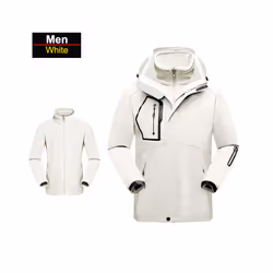 ) Men's 3 In 1 Thick Hiking Jacket Fleece Waterproof Winter Windbreaker Outdoor Warm Camping Jacket Men Windproof Coat - Men- ...