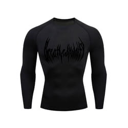 Fitness Men's Compression Long Sleeve Shirt Quick Drying Sun Protection Second Layer Skin Sports Base Layer Bodybuilding T-Shirt - black, XL