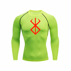Compression Long Sleeve Shirt Men's Running T-Shirt Sun Protection Second Skin Gym Sweat Sports Top Black Workout Sportswear  ...