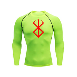 Compression Long Sleeve Shirt Men's Running T-Shirt Sun Protection Second Skin Gym Sweat Sports Top Black Workout Sportswear - light green, M