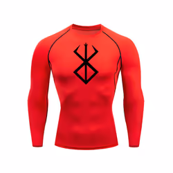 Compression Long Sleeve Shirt Men's Running T-Shirt Sun Protection Second Skin Gym Sweat Sports Top Black Workout Sportswear  ...
