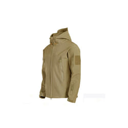 Waterproof Hiking Tracksuit Set for Men Sharkskin Army Jackets Camping Coat Tactical Pants, Warm Fishing Fleece Trousers, - Khaki Jacket, XXL 85-95kg