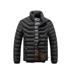 Winter New Men Fashion Warm Jacket Coat Solid Thick Windproof Outwear Autumn Mens Casual Waterproof Parkas Jacket Coat Male - Black, 4XL-80-90KG