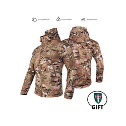 Tactical Jacket Fleece Winter Men Hiking Jackets Windbreaker Waterproof Soft Shell Jacket Motorcycle Camping Fishing Clothings - LY Camo Jacket, 4XL