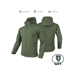 Tactical Jacket Fleece Winter Men Hiking Jackets Windbreaker Waterproof Soft Shell Jacket Motorcycle Camping Fishing Clothings - LY GN Jacket, XL