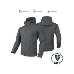 Tactical Jacket Fleece Winter Men Hiking Jackets Windbreaker Waterproof Soft Shell Jacket Motorcycle Camping Fishing Clothings - LY GR Jacket, XL