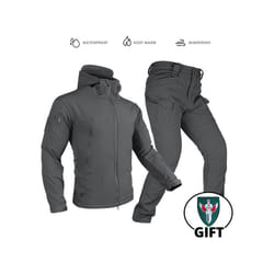 Tactical Jacket Fleece Winter Men Hiking Jackets Windbreaker Waterproof Soft Shell Jacket Motorcycle Camping Fishing Clothings - LY GR Suit, 4XL