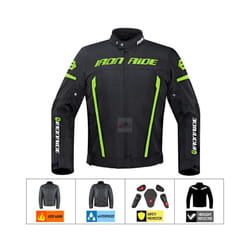 Motorcycle Men's Jacket Waterproof Moto Protection Motocross Jacket With Linner  Motobiker Racing Suit Riding Racing - Green Black Jacket, XL