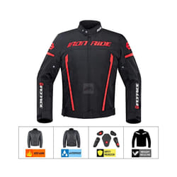 Motorcycle Men's Jacket Waterproof Moto Protection Motocross Jacket With Linner  Motobiker Racing Suit Riding Racing - Red Black Jacket, XL