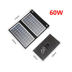 100W/80W/60W Foldable Solar Panel Portable Dual USB 5V Charger for Camping Outdoor Power Station Cell Phone Tablet Power - 60W