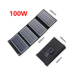 100W/80W/60W Foldable Solar Panel Portable Dual USB 5V Charger for Camping Outdoor Power Station Cell Phone Tablet Power - 100W