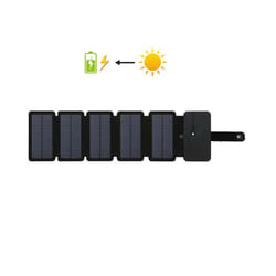 Outdoor Multifunctional Portable Solar Charging Panel Foldable 5V 1A USB Output Device Camping Tool High Power Output - Black 5