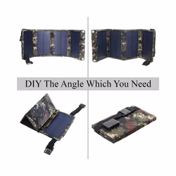 Waterproof 20W 5V Foldable USB Solar Panel Cells Mobile Phone Battery Charger - Camouflage