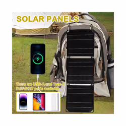 Foldable Solar Panel 21W IP68 Waterproof Outdoor Cells Battery Charger High Efficiency ETFE Solar Panel for Phone Power - green