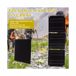 Foldable Solar Panel 21W IP68 Waterproof Outdoor Cells Battery Charger High Efficiency ETFE Solar Panel for Phone Power - green