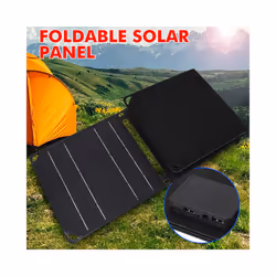 30W/40W Foldable Solar Panel Dual USB +DC Solar Cell Battery Phone Charger Portable Solar Charger Outdoor Mobile Bank Charger - Yellow 4 Foldable