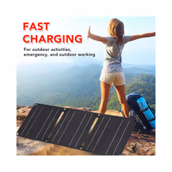 30W/40W Foldable Solar Panel Dual USB +DC Solar Cell Battery Phone Charger Portable Solar Charger Outdoor Mobile Bank Charger - Yellow 4 Foldable