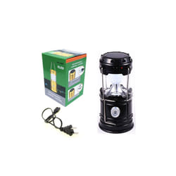 Portable Solar Charger Camping Lantern Lamp LED Outdoor Lighting Folding Camp Tent Lamp USB Rechargeable lantern - EU, black