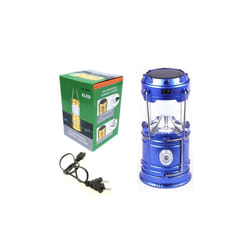 Portable Solar Charger Camping Lantern Lamp LED Outdoor Lighting Folding Camp Tent Lamp USB Rechargeable lantern - EU, blue