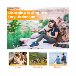 Portable 20000mAh Solar Power Bank Folding Foldable Solar Panel Solar Charger External Battery Solar Powerbank For Mobile - Orange 4 Solar Panel
