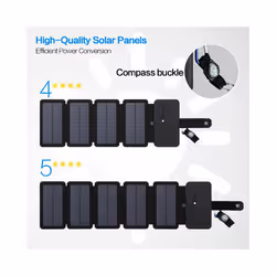 10W Solar Cells Charger Foldable Waterproof Solar Charger 5V 2A Fast Charge Portable Solar Panel Charger for Smartphones - 5 ...