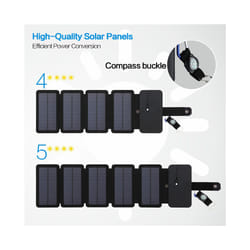 10W Solar Cells Charger Foldable Waterproof Solar Charger 5V 2A Fast Charge Portable Solar Panel Charger for Smartphones - 5 solar panels